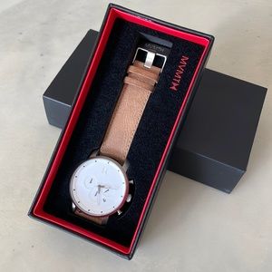 MVMT Chrono watch. White/Caramel 45mm